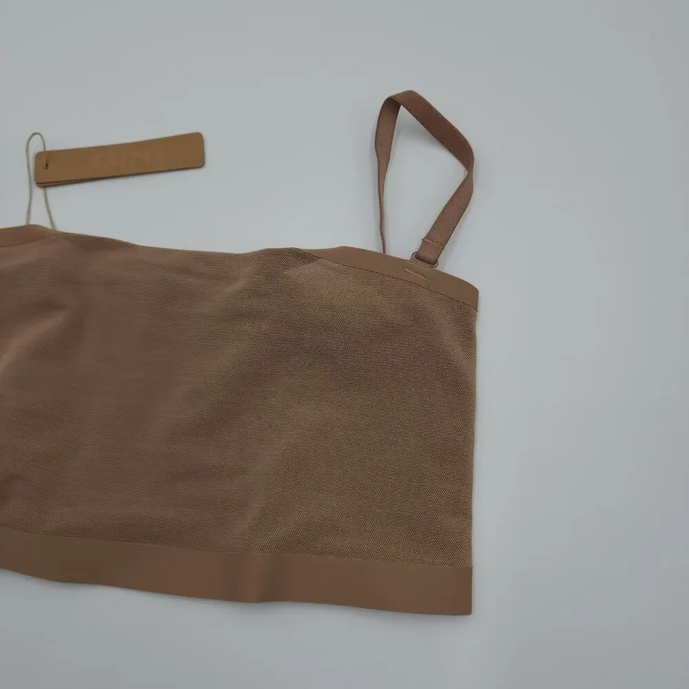 Skims Powermesh Bandeau Bralette In Sienna Size L - Picture 2 of 6
